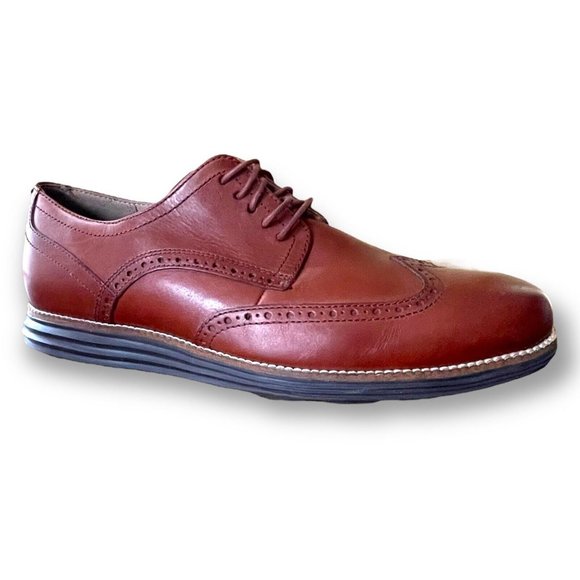Cole Haan Grand OS Original Wingtip Oxford Mens Sz 10.5W Shoe Brown Leather Shoe - Picture 1 of 9